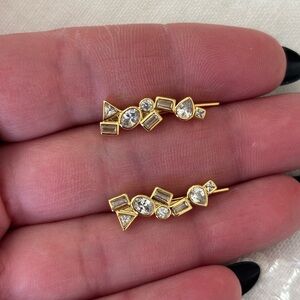 ✨ Gold Geometric Crystal Ear Climbers ✨